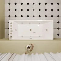  Bathroom Independent Surf Massage Bathtub Household Aldult Bathtub Small Apartment Rectangle Acrylic Design Jacuzzi With FaucZX 1