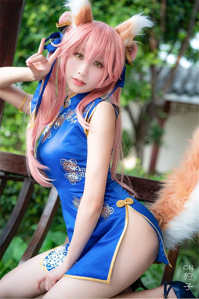 

Mae FGO Cosplay Fate/Grand Order Tamamo no Mae cheongsam cosplay costume dress female customized