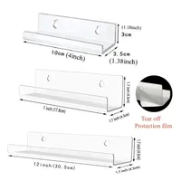 2/6/8pcs Acrylic Record Display Stand 12inch Clear Wall Mounted Vinyl Record Holder Shelf LP Record Album Storage Rack 2