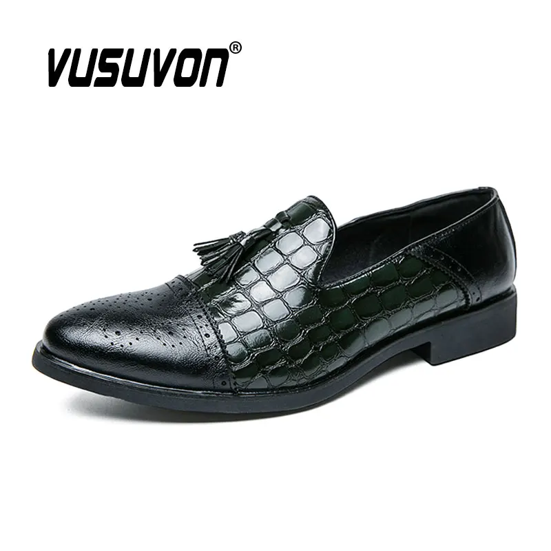 

Men Tassels Loafers Shoes Fashion Breathable Split Leather 38-45 Size Boys Black Soft Outdoor Casual Autumn Mules Dress Flats