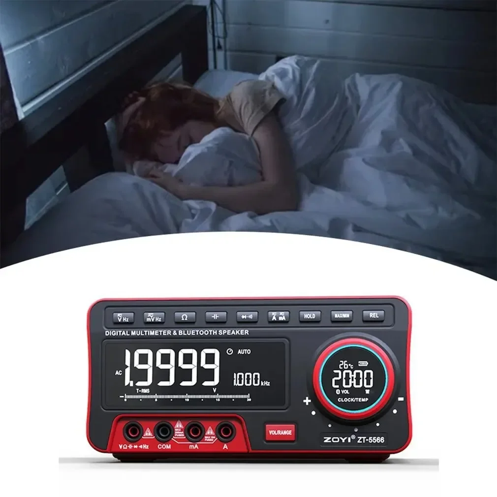 미니 데스크탑 멀티미터 ZT-5566 듀얼 스크린 EBTN 19999 카운트 멀티미터(무선 스피커 포함) 전압 전류 캡Hz 테스터