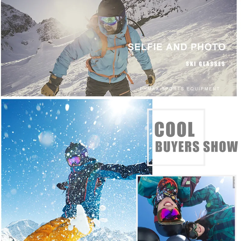PHMAX Brand Ski Glasses Women Outdoor Snow Goggles With Anti-Slip Strap Double Layers Men Anti-Fog Snowmobile Ski Goggles 5