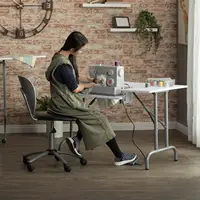 Sew Ready Folding Multipurpose Sewing Table - 47.5"" W X 28"" D Foldable White Hobby And Sewing Machine Table With Adjustable 2