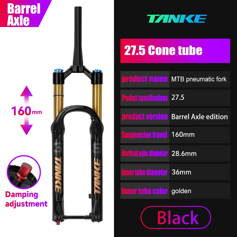 パーツ MTB TANKE 36mm - 160mm Travel TANKE MTB Bike Fork 36mm Tube Mountain Bike Suspension Air