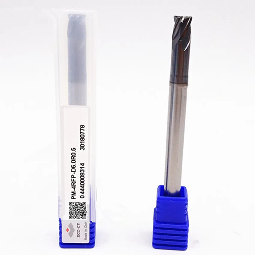 

PM-4RFP-D6.0R0.5/PM-4RFP-D6.0R1.0/PM-4RFP-D8.0R0.5/PM-4RFP-D8.0R1.0 ZCC.CT End Mill 4 Flute Corner Rounding End Mills 1pcs/box