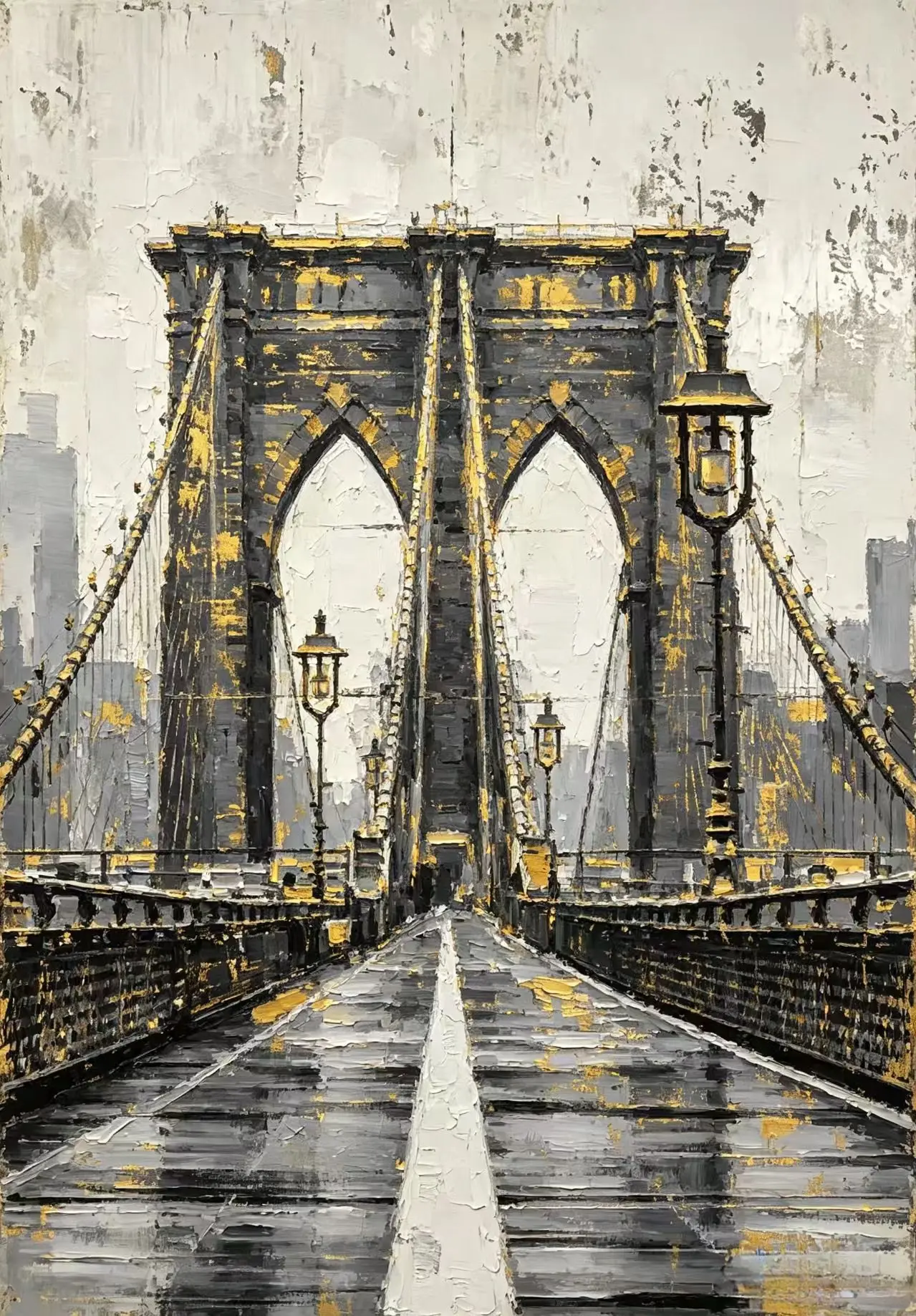 Dipinto Astratto Moderno con Texture Spessa, Arte su Tela Fatta a Mano, Decorazione Murale Semplice per Casa, Senza Cornice per Soggiorno - immagine 2