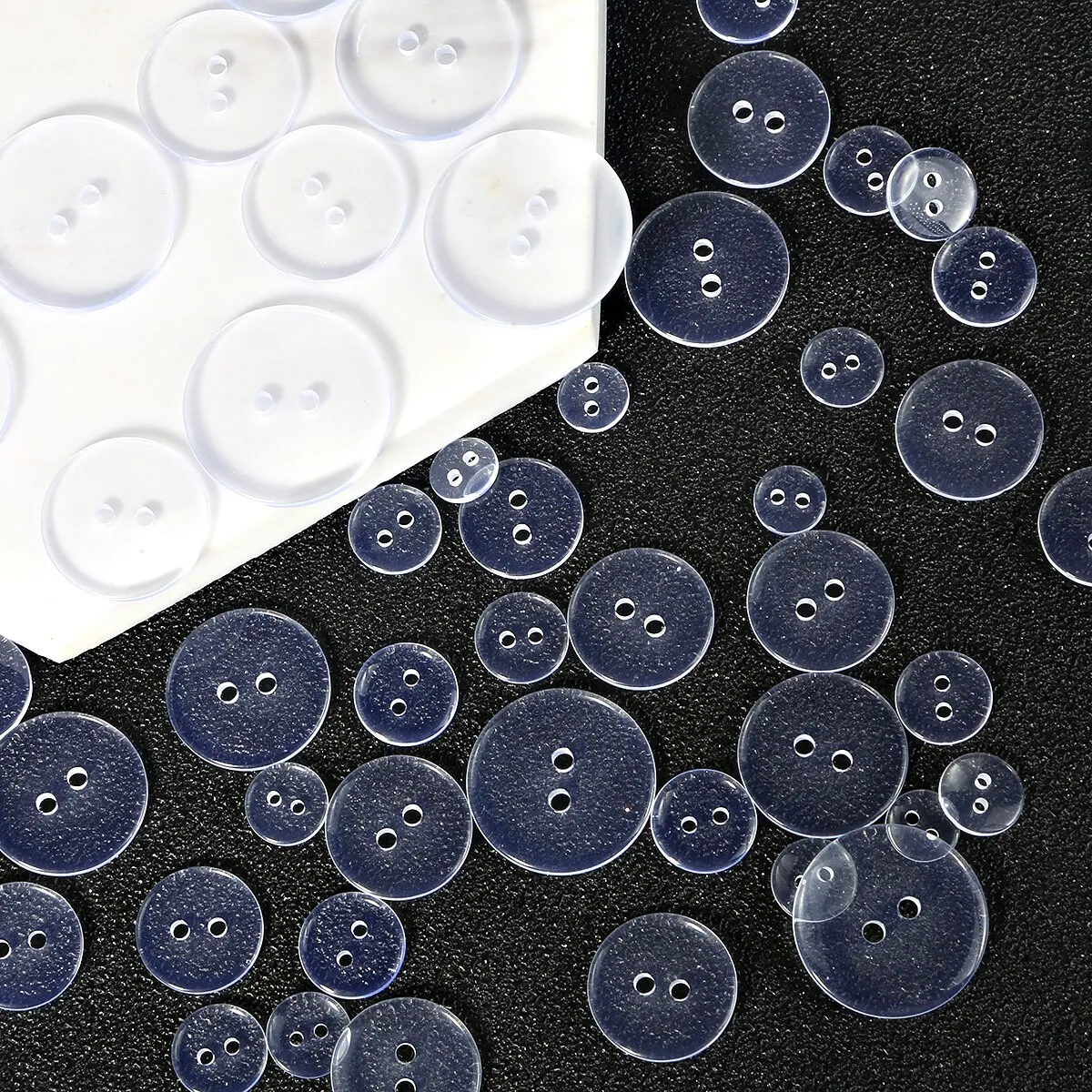 100pcs Two Hole Transparent Small Buttons Circular Resin Pad Button Shirt Collar Button 5