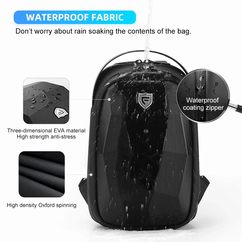 Fenruien Chest Bag Men's Shoulder Bag Trend Messenger Bag Men's Casual Hard Shell for 7.9-inch Laptop 3