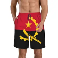 Men's Angola Flag Angolan Beach Pants Shorts Surfing M-2XL Polyester Swimwear Running 1