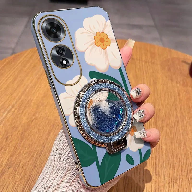 Elegant White Floral Plated Phone Case Cover