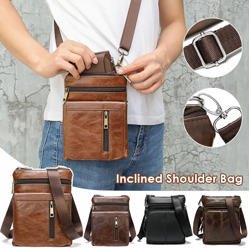 

Сумка-мессенджер мужская из натуральной коровьей кожи, маленький деловой мессенджер через плечо, переносная слинг-сумка для повседневного ношения на открытом воздухе
