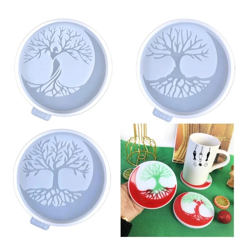 

Silicone Epoxy Resin Mould Round Life Tree Mold for DIY Jewelry