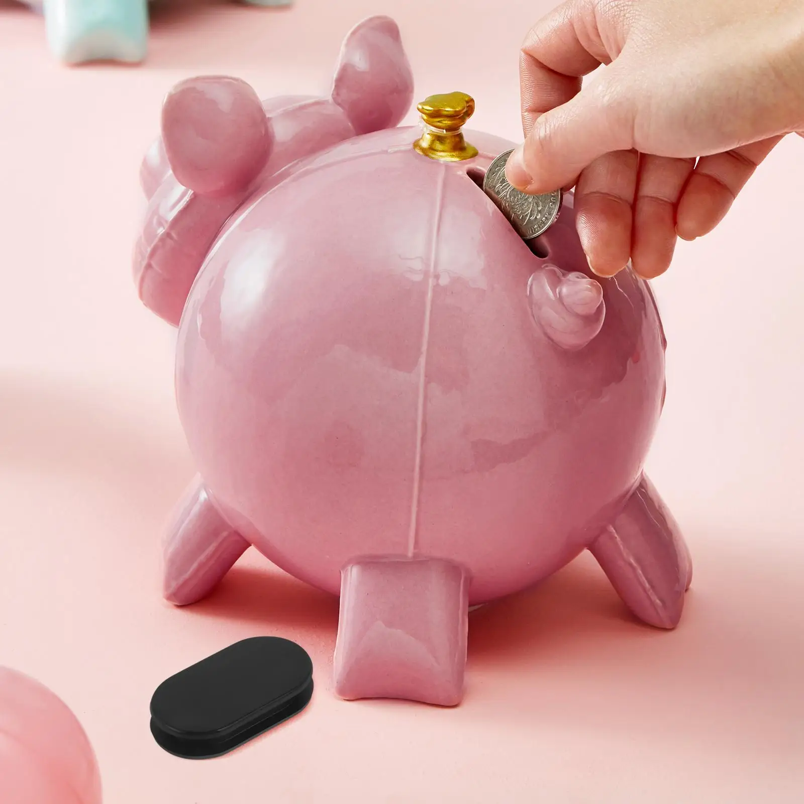 20 Pcs Piggy Bank Bottom Oval Stopper Replacement Silicone Plugs Stoppers Easy Saving Box Accessory Smooth 4