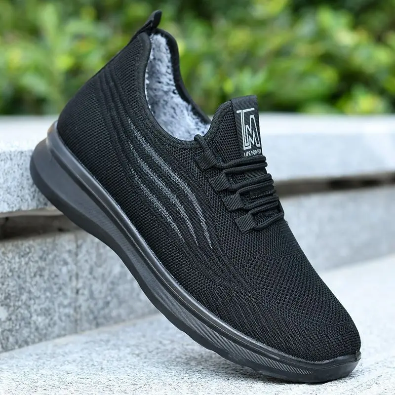 2023 Men's Fashion Winter Boots Men's Walking Ankle Boots Anti slip Shoes Men's Work Daily Shoes Plush Thickened Men's Shoes