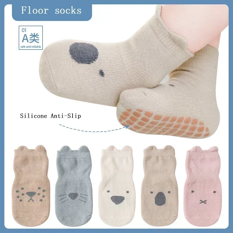 

Autumn Winter Baby Socks Children Floor Socks Combed Cotton Baby Non-Slip Toddler Socks Newborn Cartoon Cotton Socks