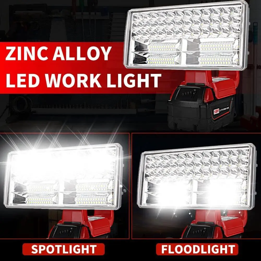 3/5/8 inch LED Lamp Work Light For Milwaukee 18V Li-ion Battery Electric Torch
