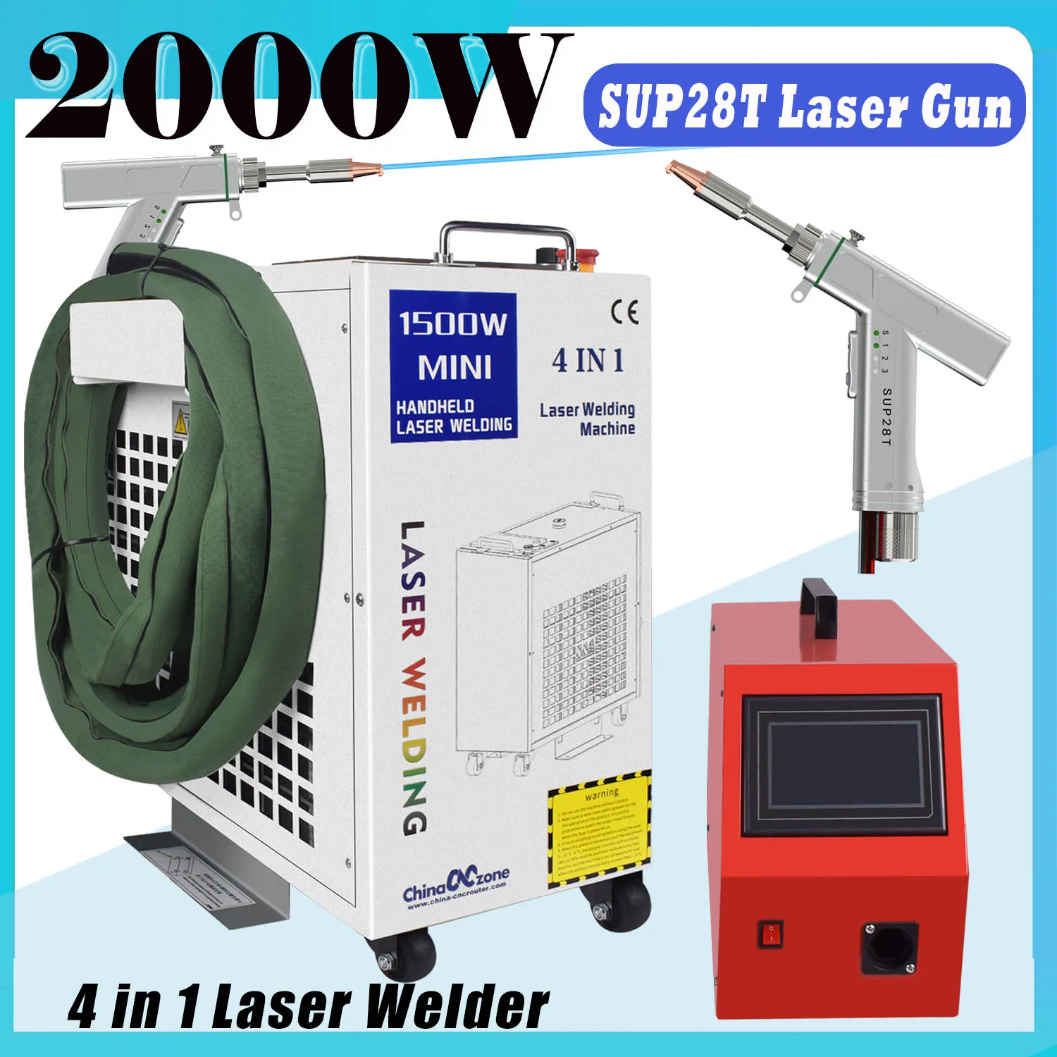 BWT Fiber Laser Welding Machine 2000W Handheld 4 in 1 Welding Cleaning Cutting Soldering Machine Laser Welder for Metal 1500W