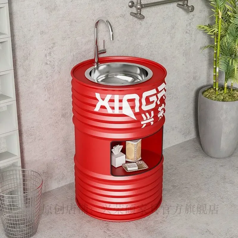 ลมอุตสาหกรรมน้ํามัน Barrel อ่างล้างหน้าห้องน้ําอ่างล้างจานชั้นยืนล้าง Art บุคลิกภาพอ่างล้างหน้าอ่างล้างหน้า 1