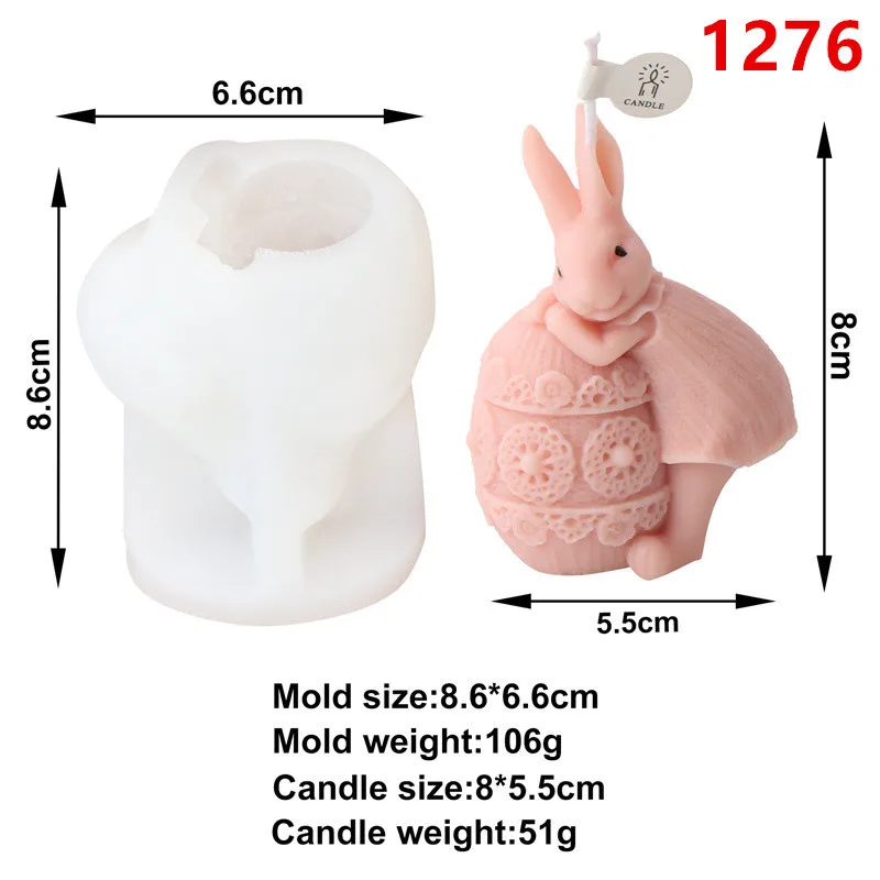Easter Cute Bunny Modeling Silicone Mold Diy Drop Glue Resin Plaster Aromatherapy Candle Decoration Making Kit Diy Craft Tools