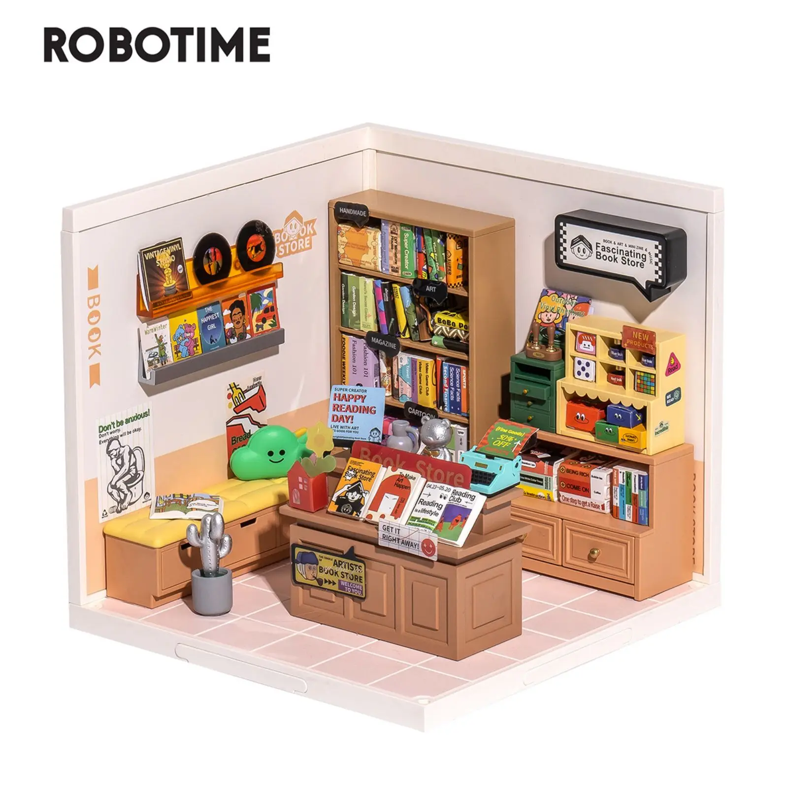 Robotime Rolife Super Creator Kit In Miniatura Fai Da Te Libreria Esperienza Nell'Affascinante Mondo Di Fare Puzzle 3D Per Giocattoli Per Bambini