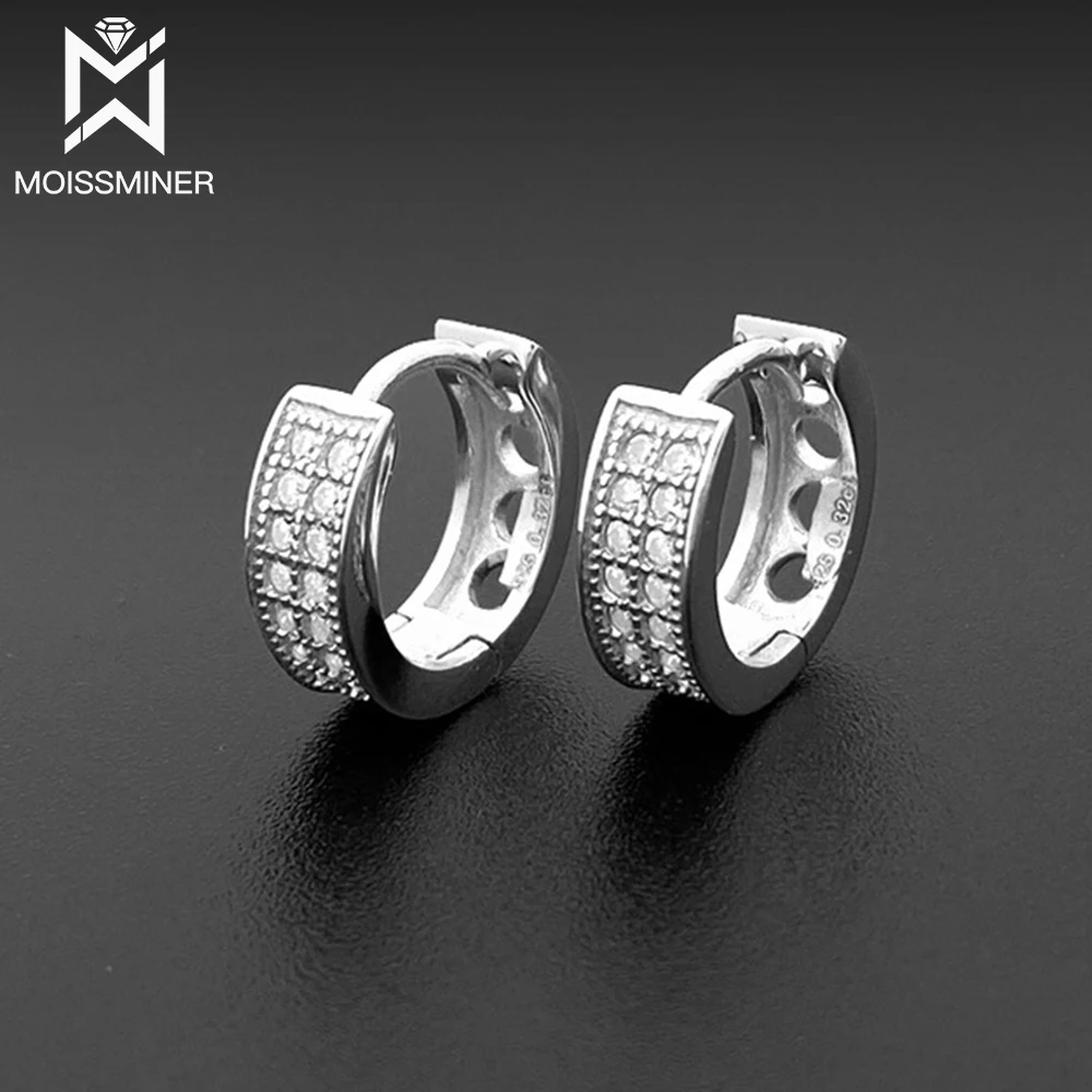 1.3mm Classic Moissanite Earrings For Women Real Diamond S925 Silver Ear Studs Men High-End Jewelry Pass Tester Free Shipping white feathers key lanyard car keychain id card pass gym mobile phone badge kids key ring holder jewelry decorations