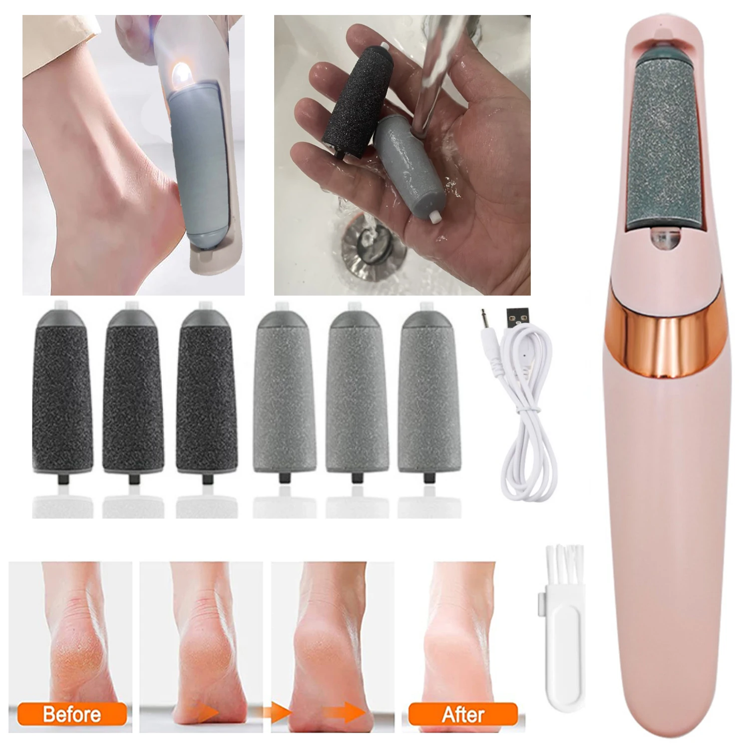 Electric Foot Callus Remover Professional Electric Foot File Callus Remover Pedicure Machine Heels Grinding Device Foot Corns Remove Roller