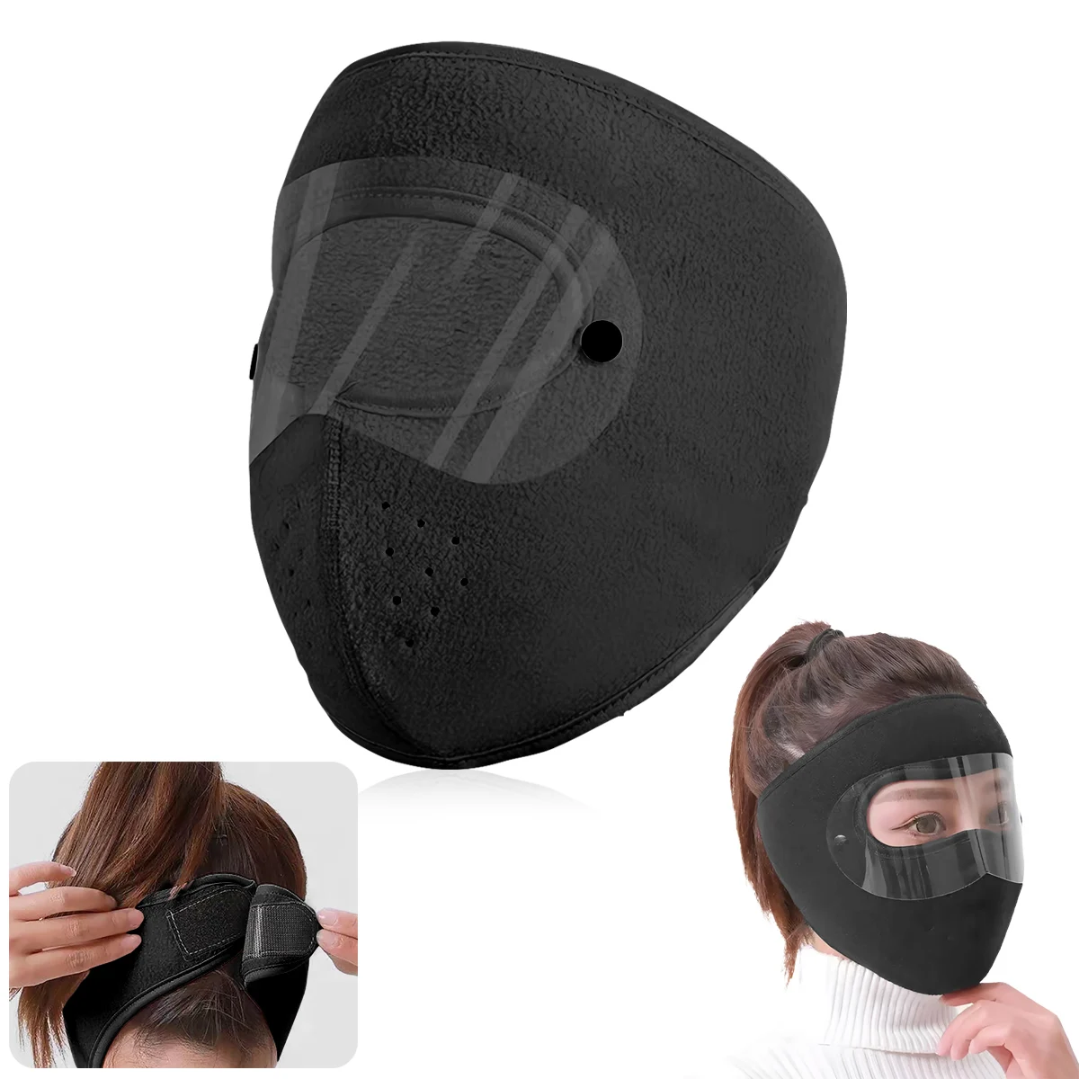 Winter Cycling Mask Fleece Thermal Windproof Full Face Mask Ski Fishing Headwear