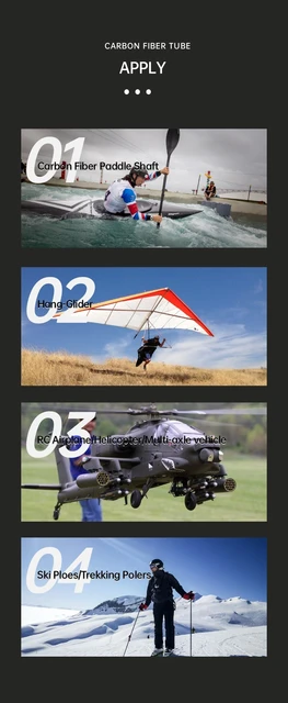 Tubo In Fibra Di Carbonio 3K Per Droni - 2 Pezzi Da 500 Mm, Diametro 46x42 Mm, Opaco - Foto 3