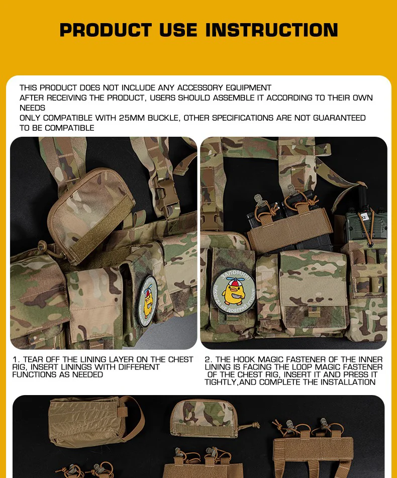 Emerson UW IV Chest Rig GP Pouch 556 762 MOLLE Weste Multi Pocket H Harness Schnellschalterplattform für EDC Tools Radio Mag Storage – Detail 9