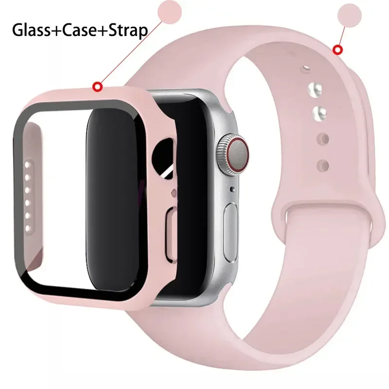 Premium Silicone Sport Band with Glass and Protective Case