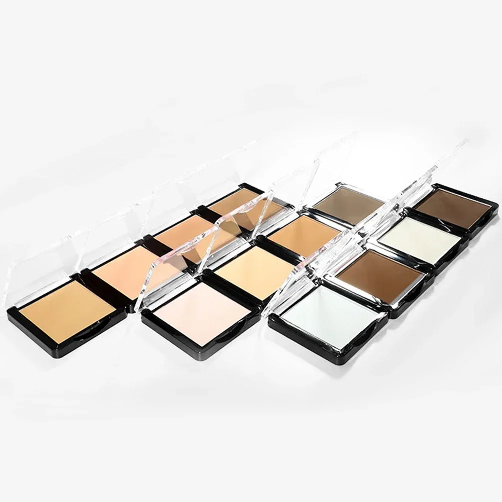Private Label Concealer Pressed Powder Custom Bulk Square Compact Powdering High-gloss Waterproof Exquisite Makeup Long-lasting 5