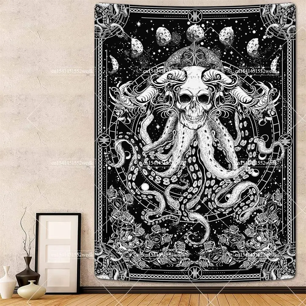 Skull Gothic Satanic Fly Large Wall Tapestry-skull Wall Decor-goth Satanic  Wall Decor-gothic Decor 