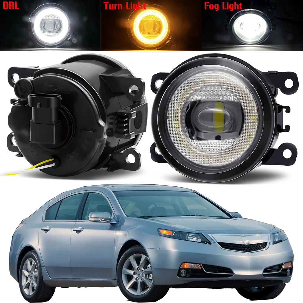 

2 X 30W Car LED Fog Light Assembly For Acura TL 2012 2013 2014 H11 Angel Eye Fog Turn Signal Daytime Running Lamp DRL 8000LM 12V