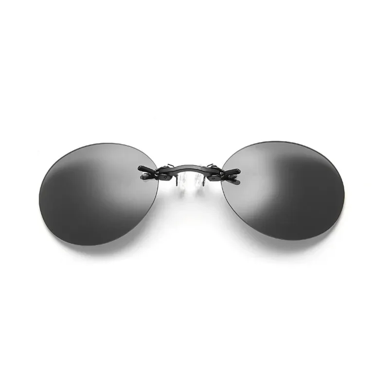 CRIXALIS Round Rimless Sunglasses Men Matrix Morpheus Men Classic Clamp ...