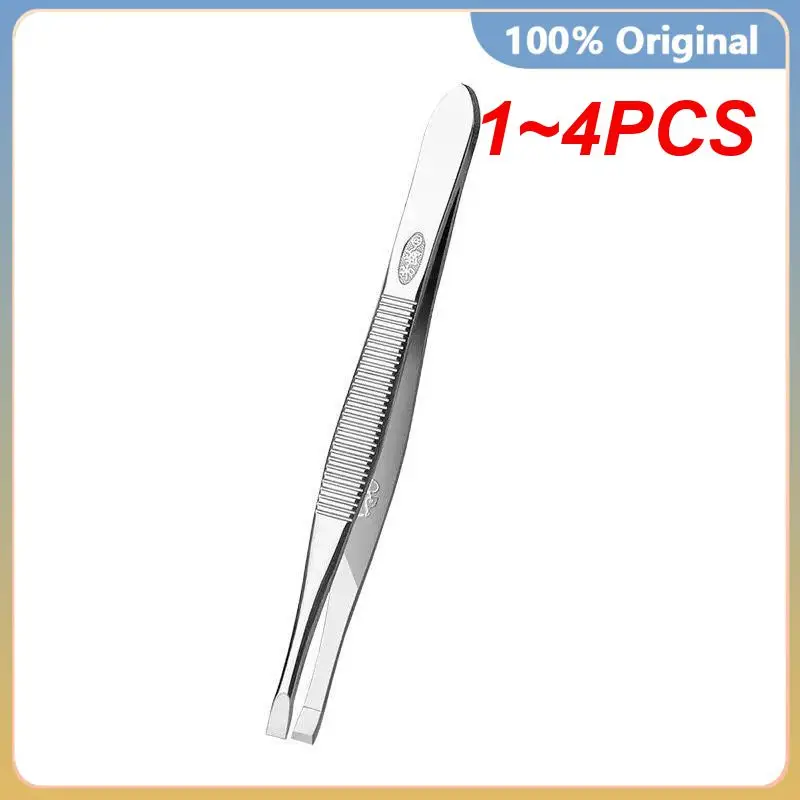 

1~4PCS Eyebrow Hair Tweezers Professional Eyebrow Hair Removal Tweezer Flat Tip Tool Stainless Steel Convenient Small Tool TSLM1