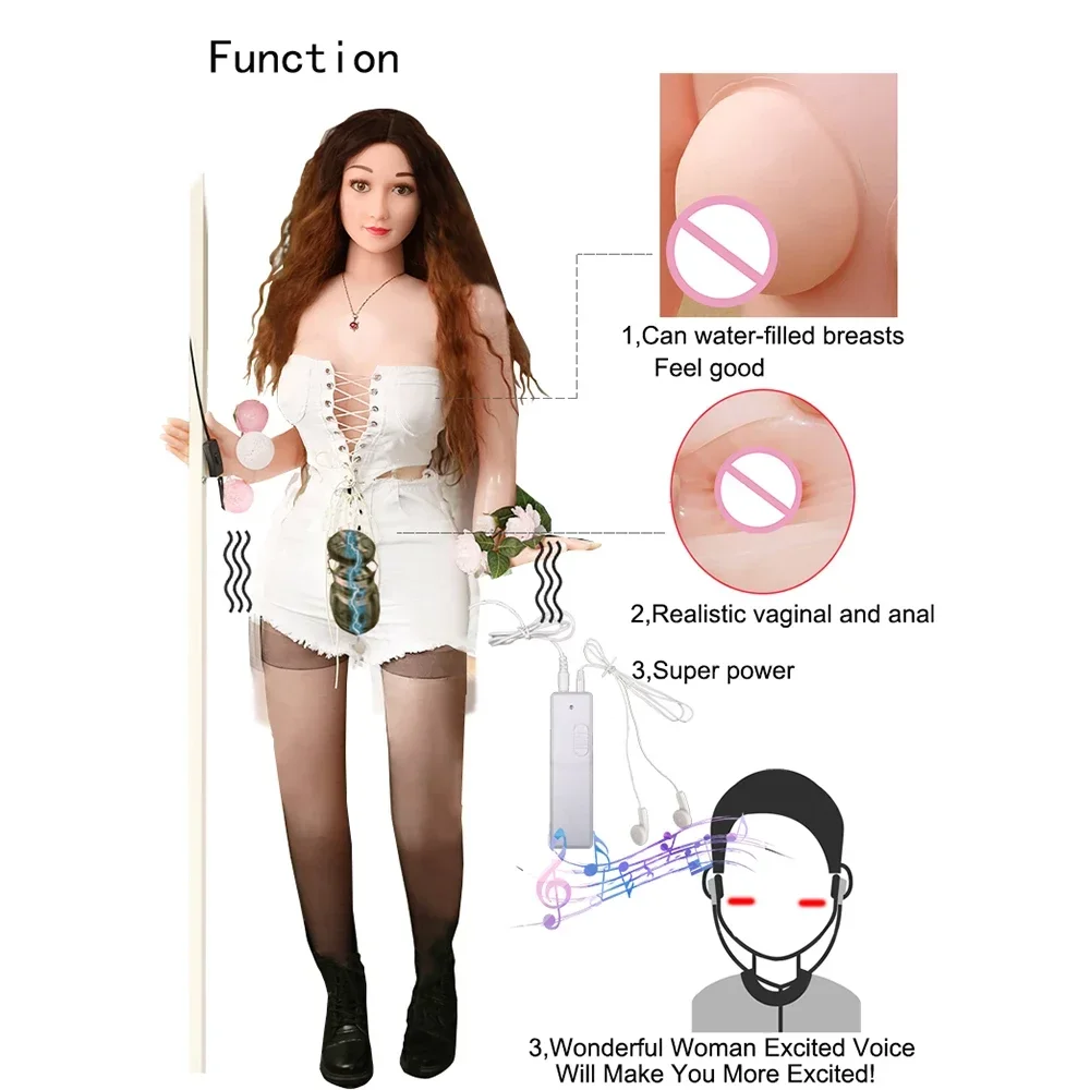 

Smart Voice Sex Inflatable Doll Toys Aircraft Cup Male Masturbator Big Boobs Realistic Vagina Artificial Women Sex Toys For Men