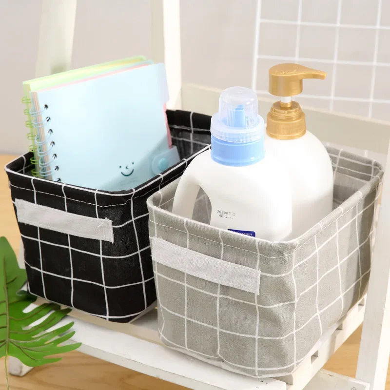 Foldable Desktop Storage Box Fabric Bedroom Storage Basket Home Cabinet Cosmetic Organizer Jewelry Organizer Basket Toy Storage 2