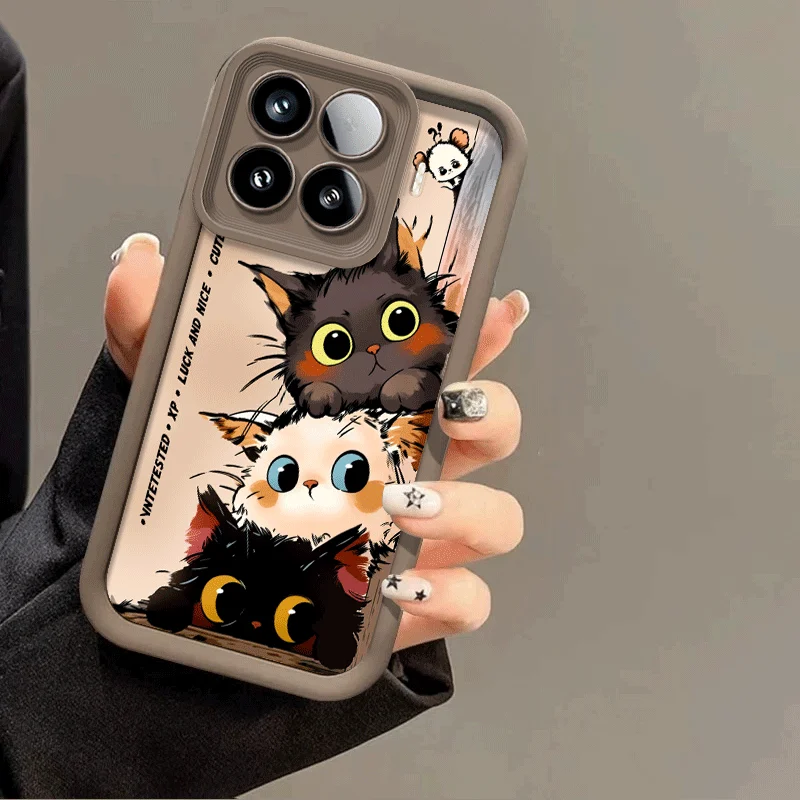 Cute Cat Print Pattern Silicone Protective Cover - Shockproof Flexible Case