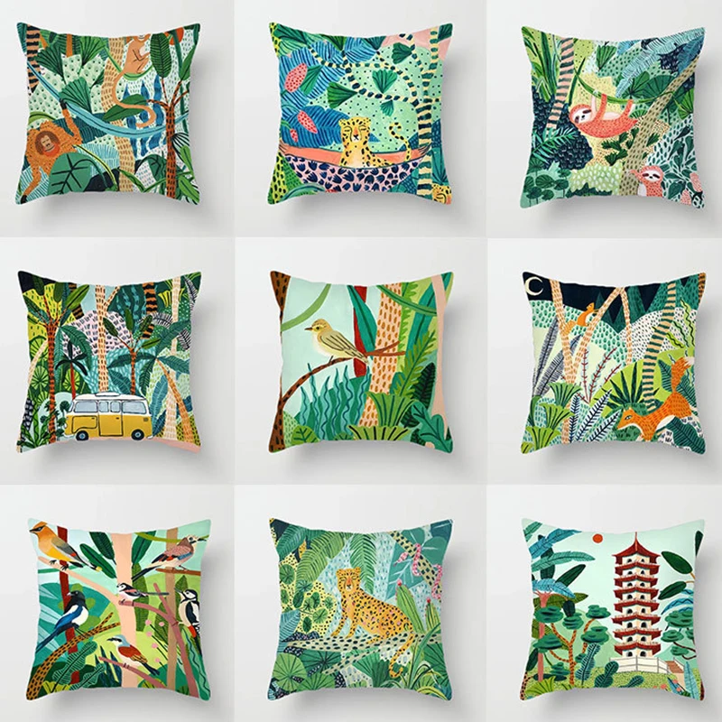

Bedroom Sofa Cushion Cover Living Room Decorative Pillowcase Plant Series Pattern