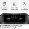 Chefman 6 Quart Dual Basket Air Fryer - Digital Touchscreen, Smart Sync Finish, Hi-Fry, Auto Shutoff, 2 Independent 3QT Nonstick 3