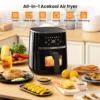 5 Quart Digital Display Air Fryer Toaster Oven Combo with 8 Cooking Presets Oilless Cooker,Visible Window,Dishwasher Safe Basket 2