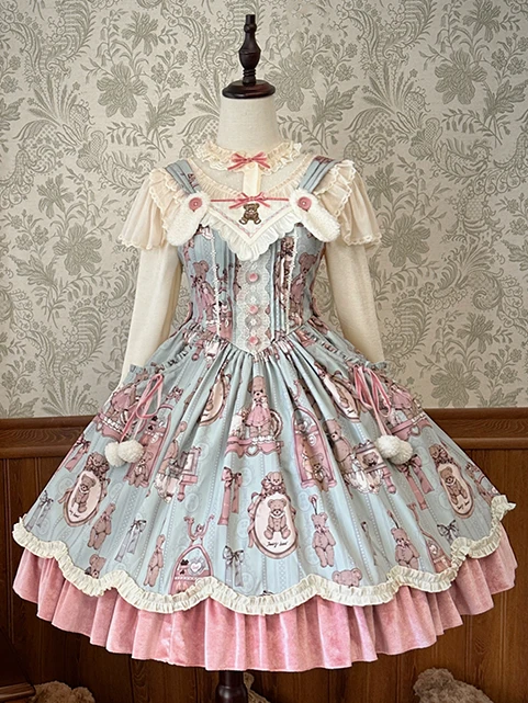 

Bear Doll ~ Sweet Lolita Sheep's Ear JSK Dress By Alice Girl ~ Pre-order