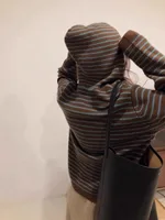 Vintage Knitted Hoodie Women's Loose Fit Soft Cozy Autumn Winter Outerwear Korean Sle Long Sve Stripe Patterned Sweater ... - Image 4