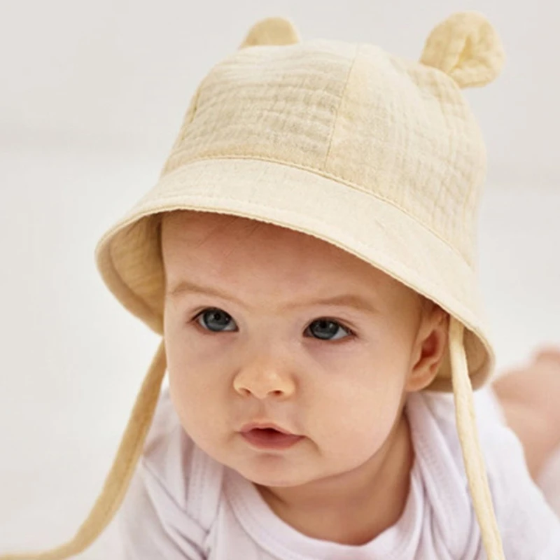 

New Spring Summer Baby Sun Hat Children Outdoor Rabbit Ear Beach Caps Boy Girl Panama Hat Unisex Beach Bucket Hat For 3-18Months