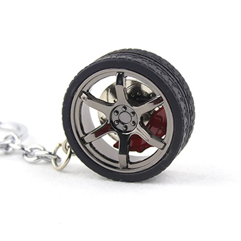 Metal Keychain Car Modified Calipers Brake Disc Wheel Tire 1PC