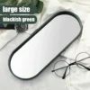 Gold Series Blackish Green Mirror Tray Perfume Cosmetic Jewelry Display Plate Metal Decorative Oval Dessert Kitchen Organizer 6