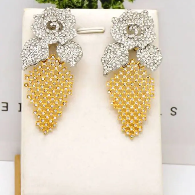Crystal Gold Color Stud Earring Pendant New design Women dangle Earring Drop Earrings earings fashion jewelry