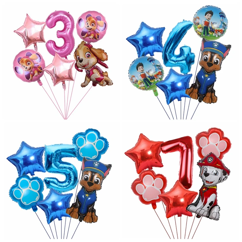 Набор воздушных шаров из мультфильма Щенячий патруль 6 шт. |