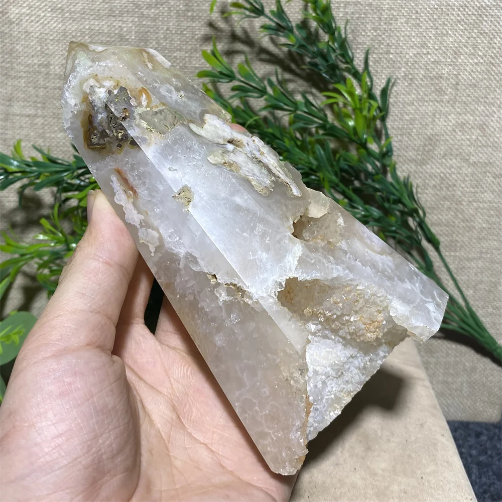 

Natural Flower Agate Druzy Tower Geode Point Wand Feem Form Beauty Reiki Healing Energy ome Decor Wichcraft Gemstones