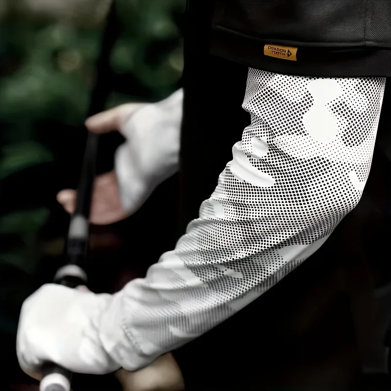 Ice Silk Sleeve UV Sun Protection Breathable Cooling Anti-Slip Camo Arm Sleeves Outdoor Driving Hiking Fishing Cycling Sleeve